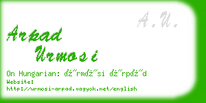 arpad urmosi business card
